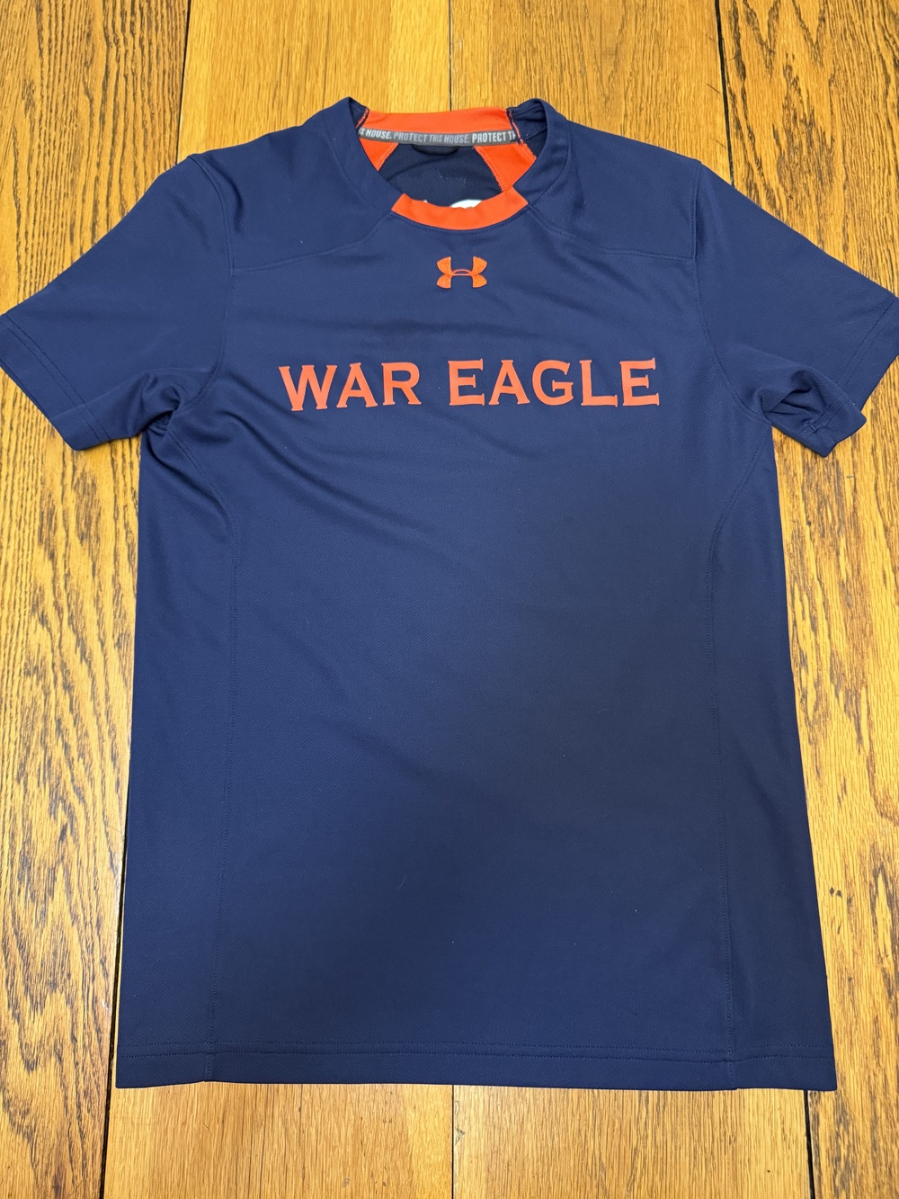 Auburn Tigers Shirt Mens Small Blue Orange NCAA Football War Eagle Under Armour